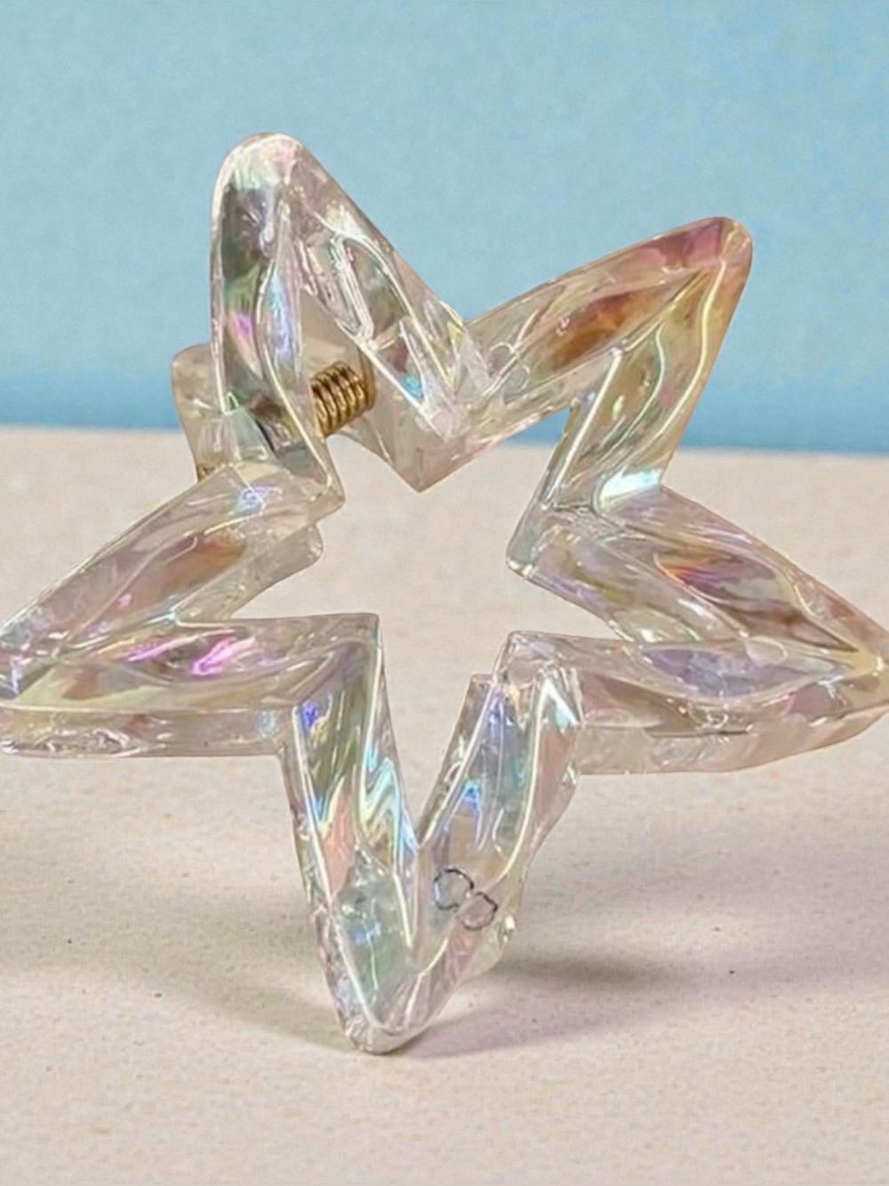 Iridescent Star Hair Clip - Clear